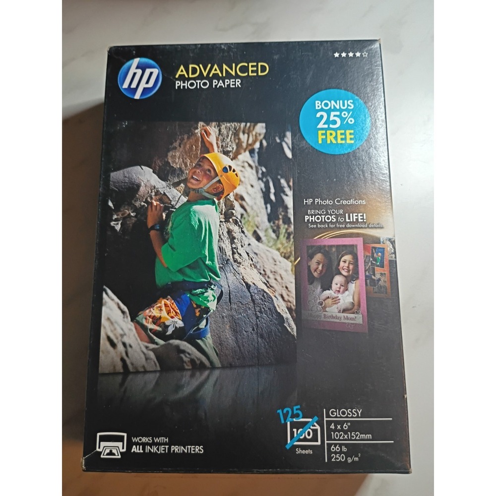 HP Advanced Photo Paper Glossy 4x6 125 Sheets Inkjet Printer SF779A